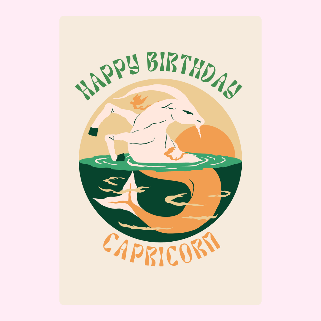 Capricorn Happy Birthday card