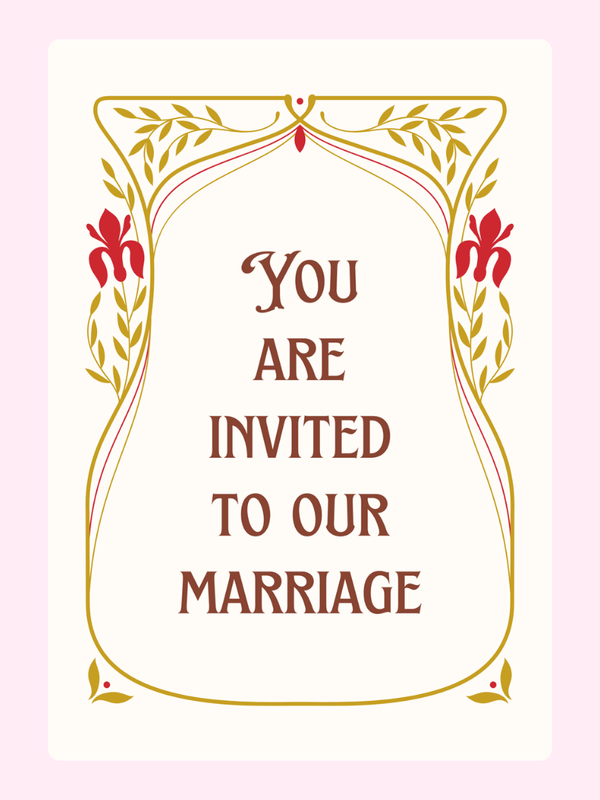 Wedding invitation with floral design