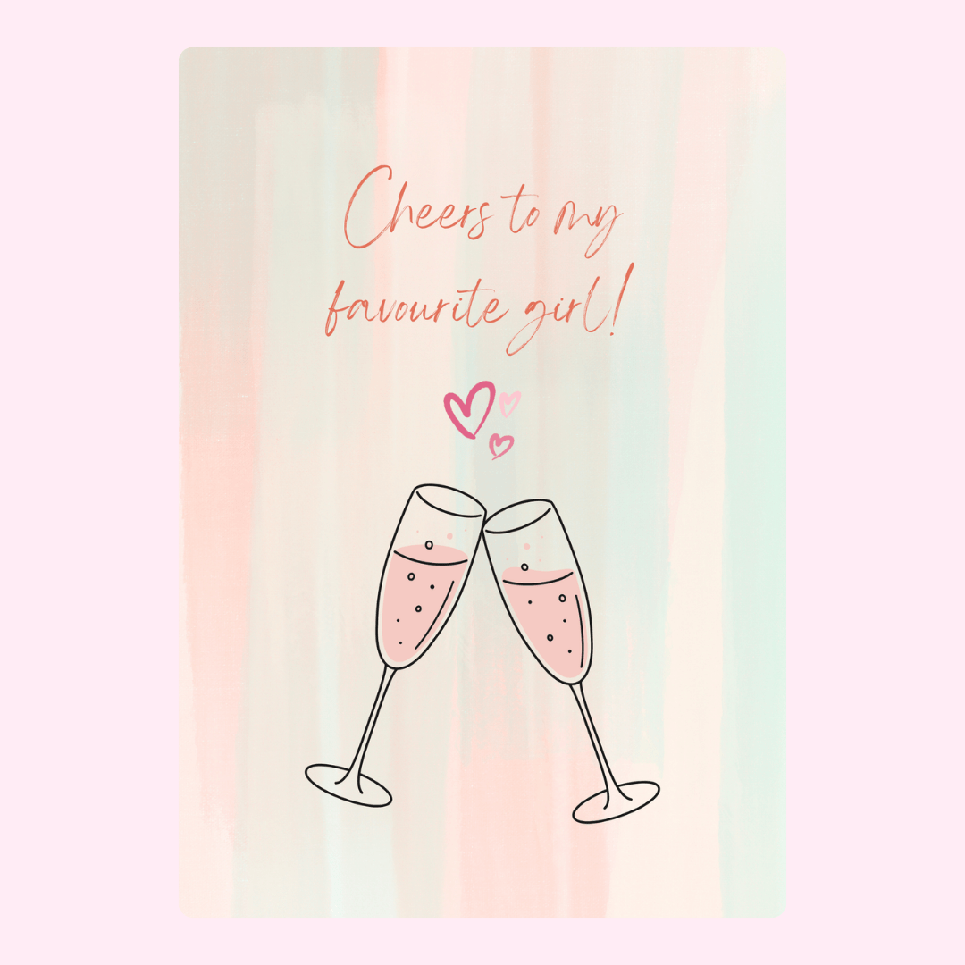 Cheers to my favorite girl! Card illustration,...
