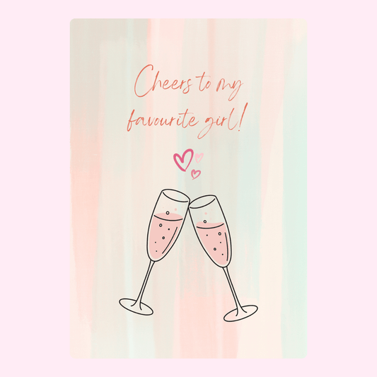 Cheers to my favorite girl! Card illustration,...
