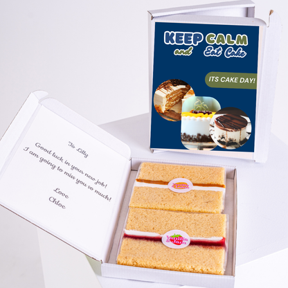 Keep Calm and Eat Cake message, goodbye note.