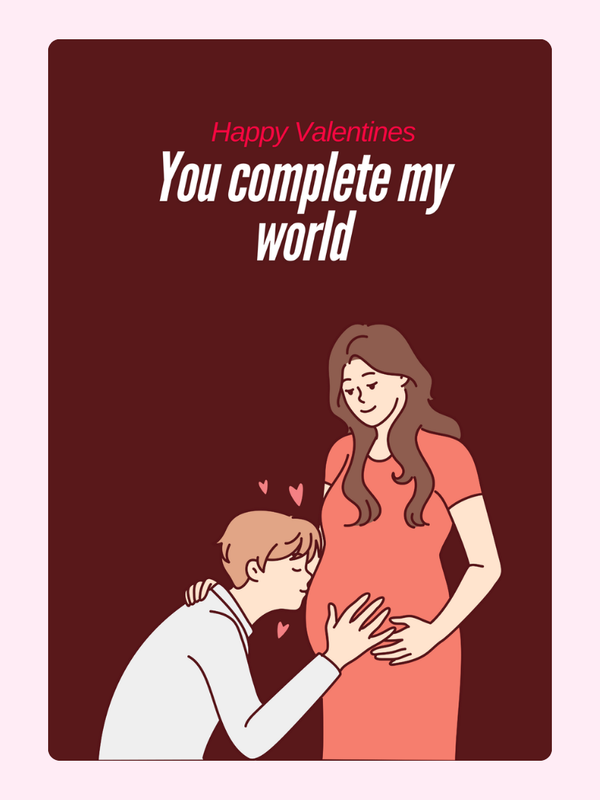 You Complete My World Valentine's Cake Card