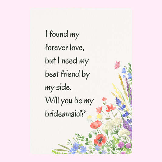 Bridesmaid proposal card with floral design