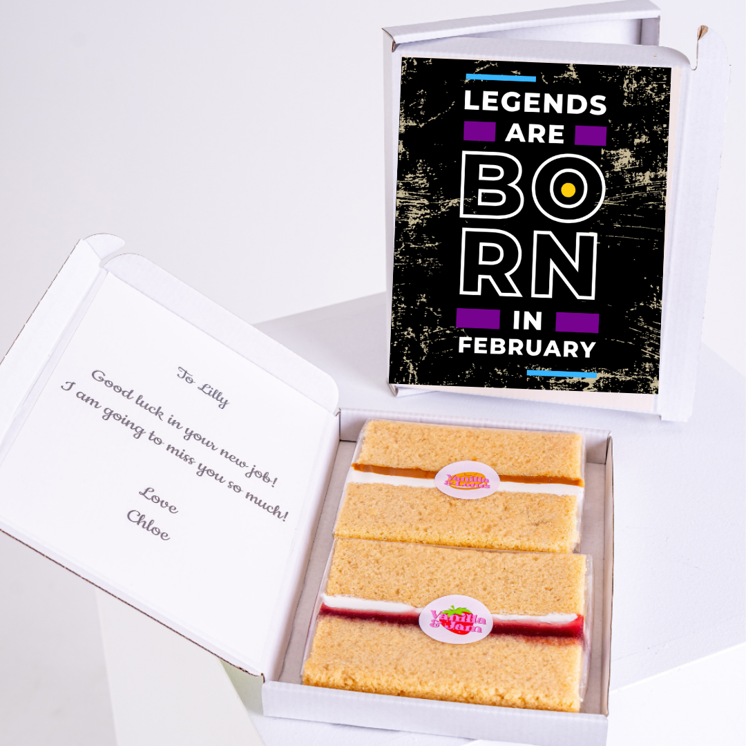 February birthday cake gift for Lilly, Legends are Born