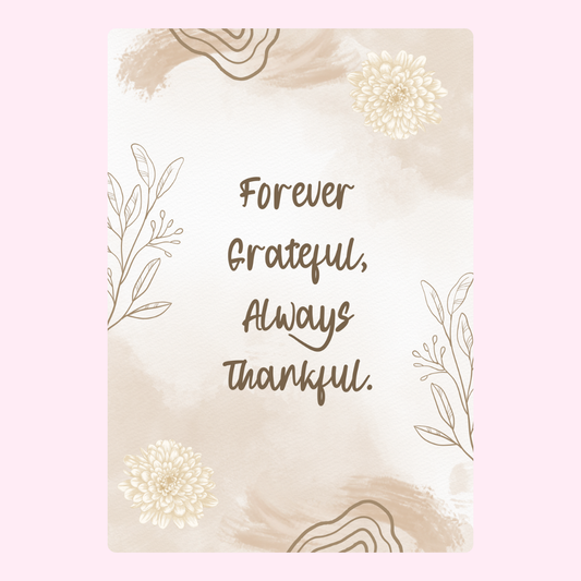 Forever grateful quote with floral accents
