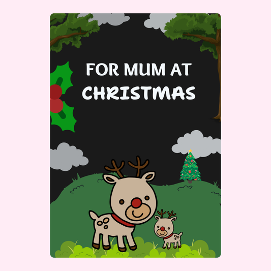 Christmas card for Mum with reindeer