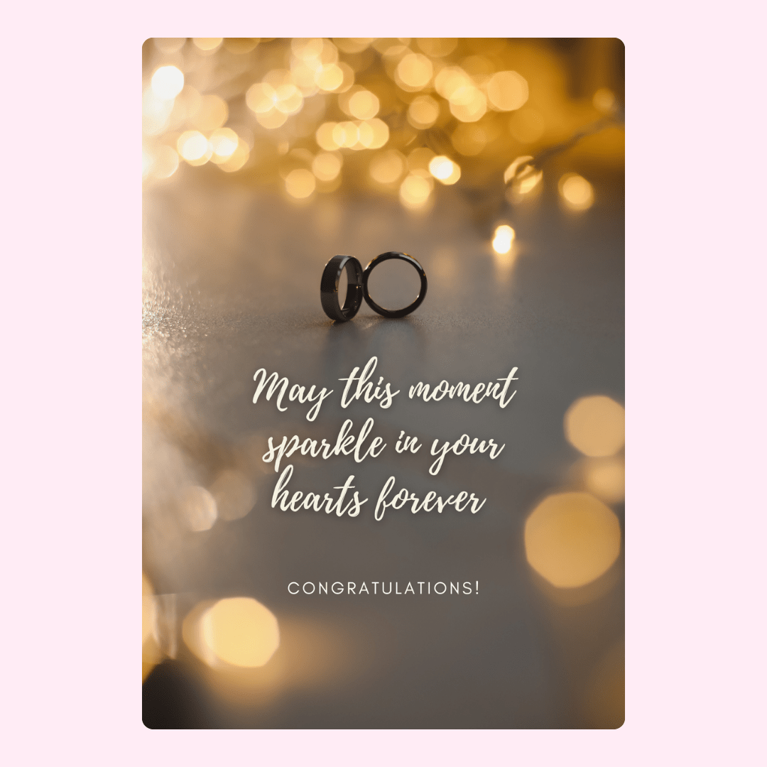 Wedding card with rings and bokeh lights, 32_9435ddb6