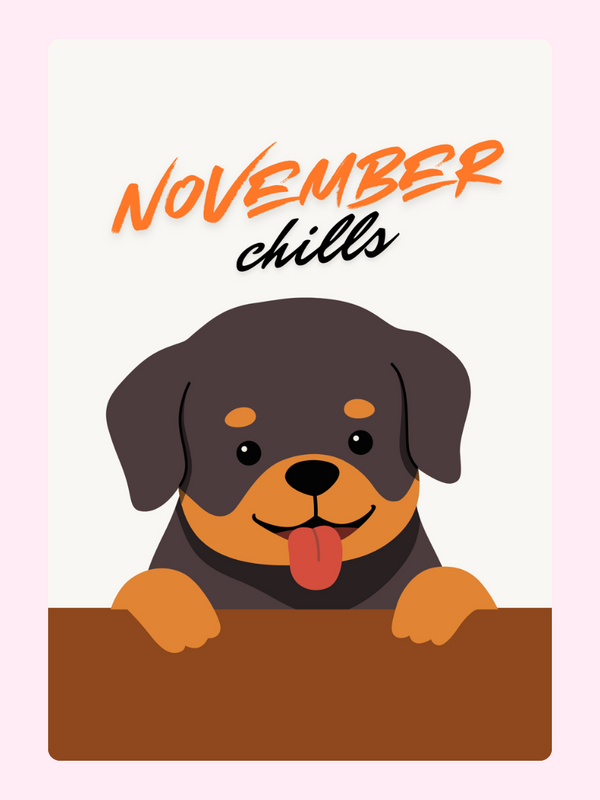 November Chills puppy illustration