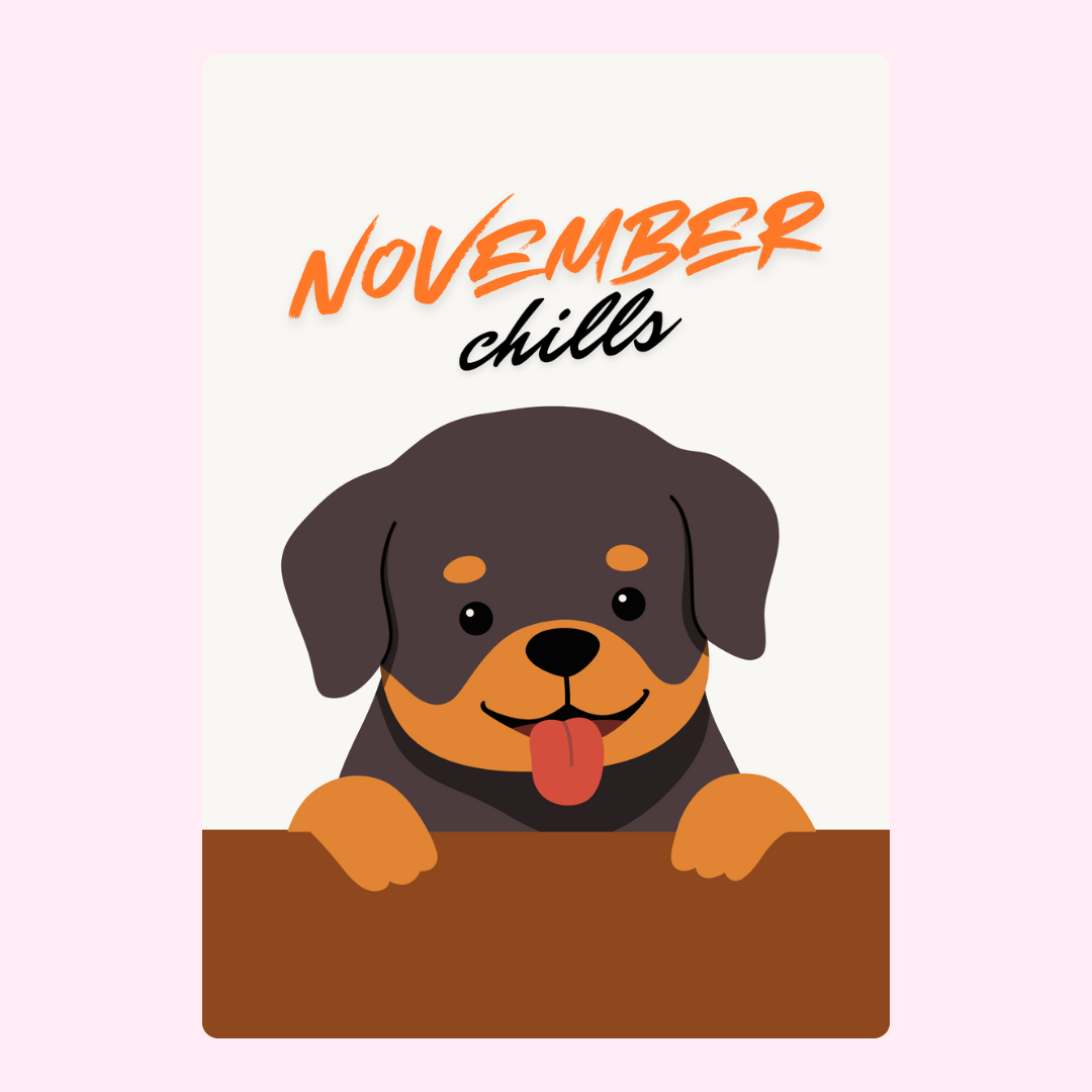 November Chills puppy illustration