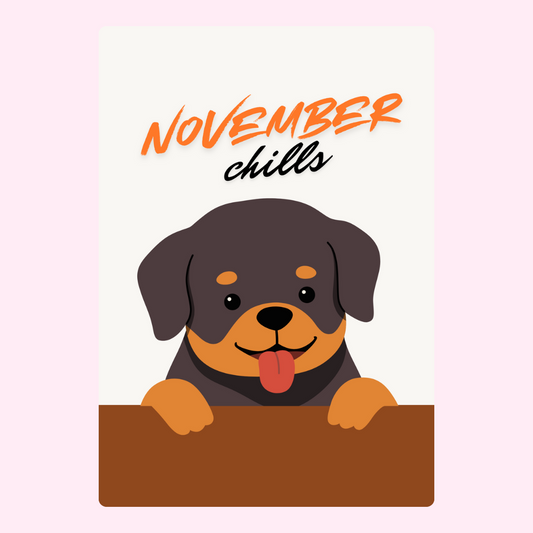 November Chills puppy illustration