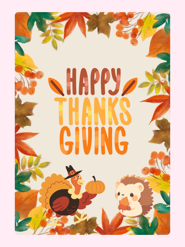 Happy Thanks Giving, Orange Cake Card