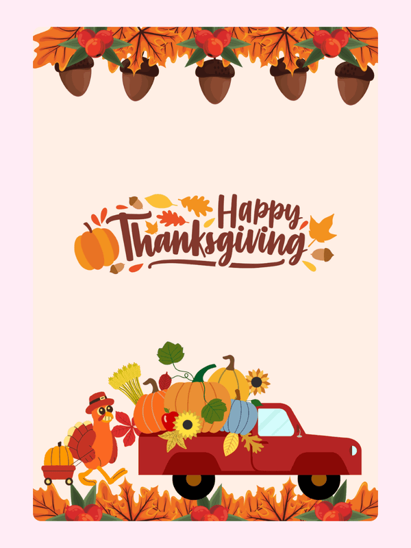 Happy Thanksgiving Pickup Cake Card