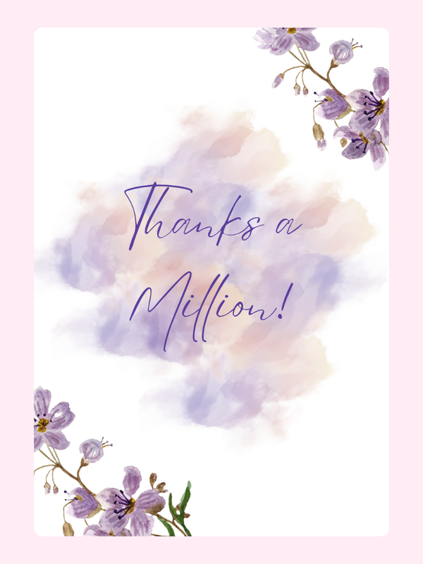 Thanks a Million card with purple flowers (33_4511be20)