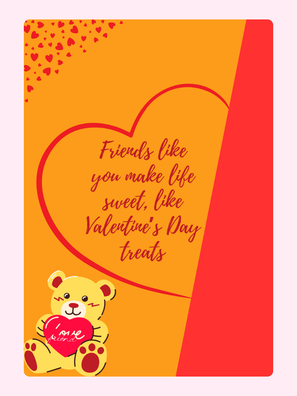 Teddy Bear Valentine's Cake Card, for a friend