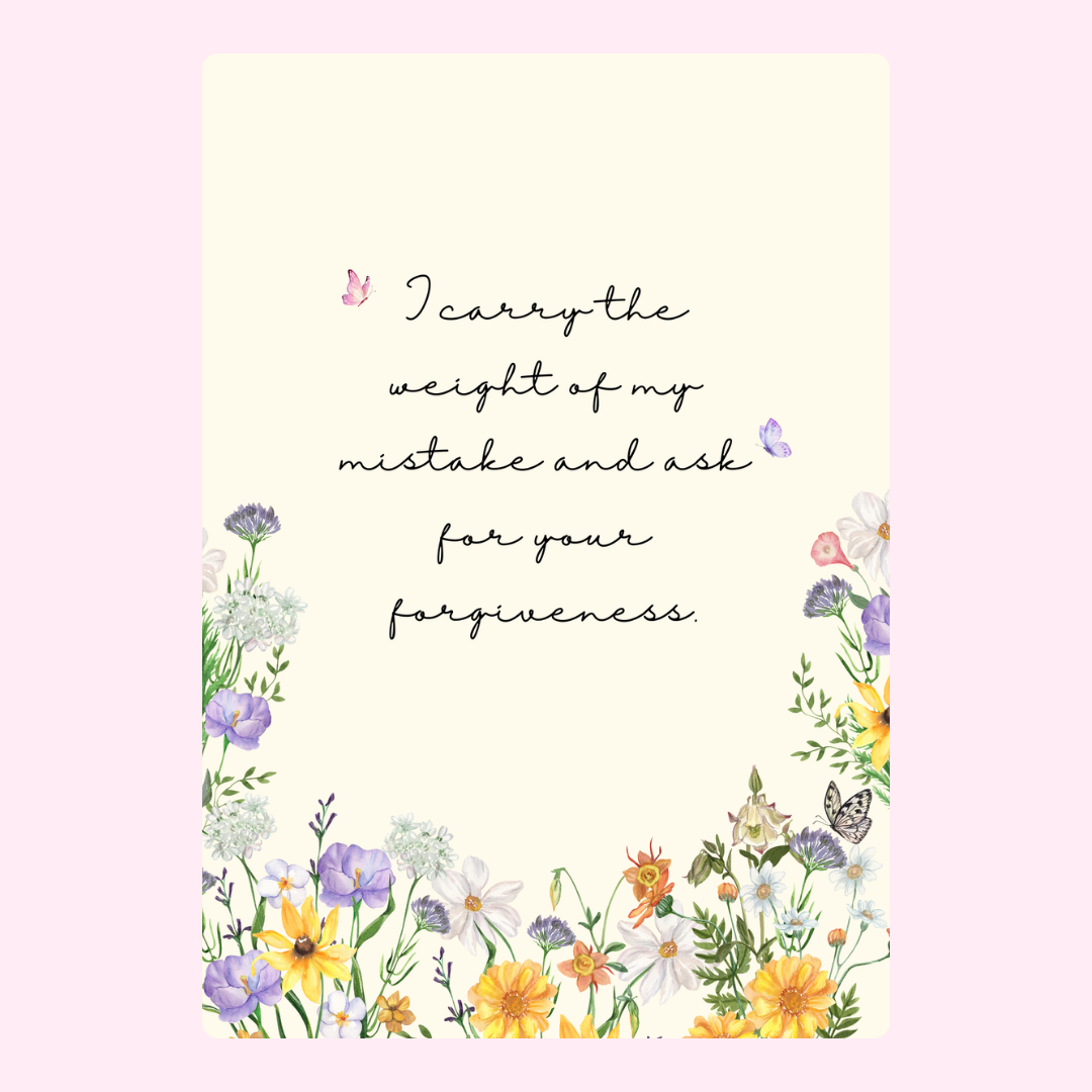 Forgiveness card with floral border, 33