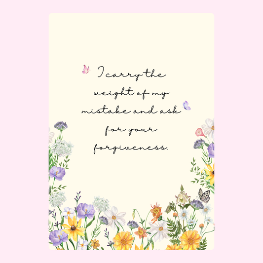 Forgiveness card with floral border, 33
