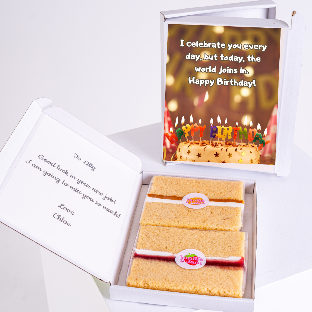 Birthday cake and farewell message for Lilly