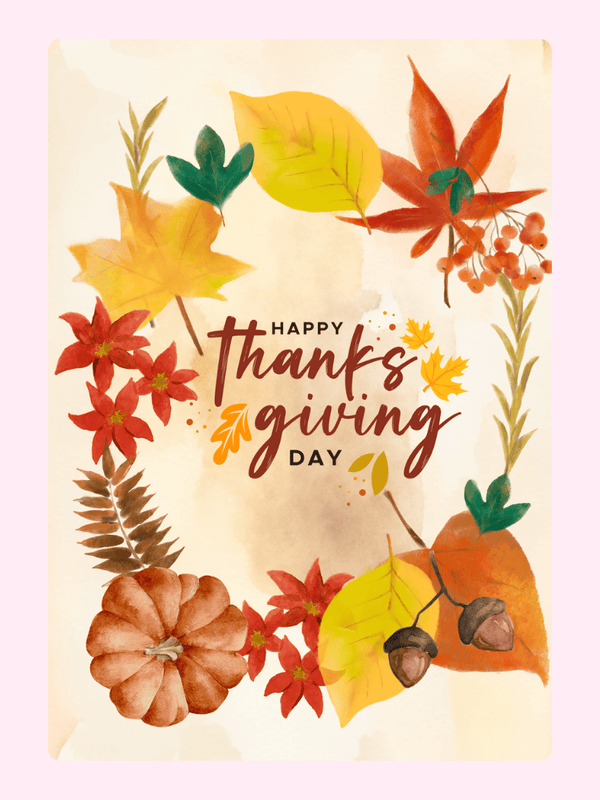 Happy Thanksgiving Day - Leaves