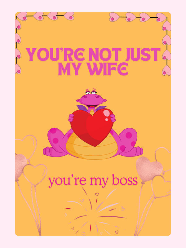 You're My Boss Cake Card, for a wife