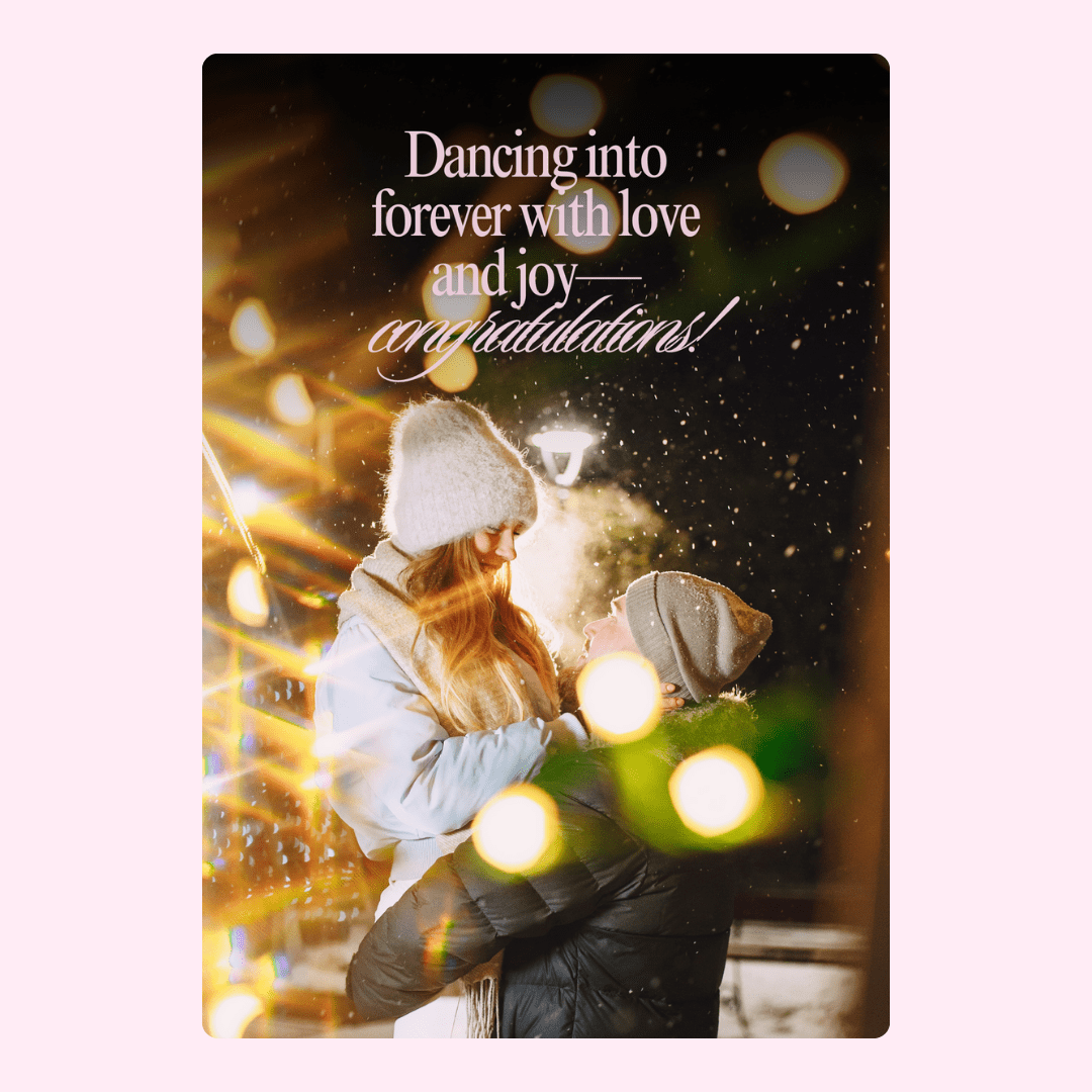couple dancing in the snow