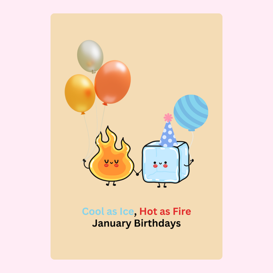 Fire & Ice characters with balloons