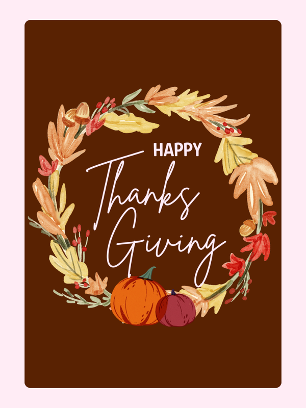 Happy Thanks Giving, Brown Cake Card