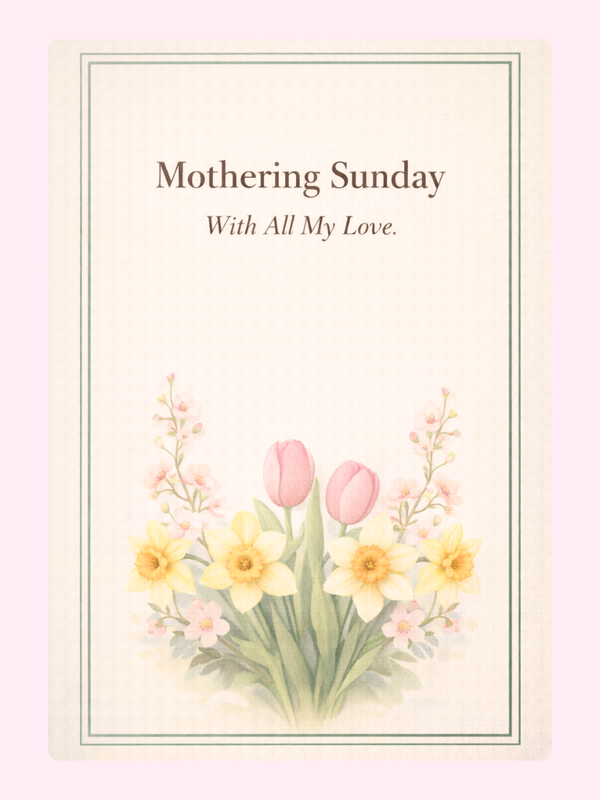 Mothering Sunday With All My Love Cake Card