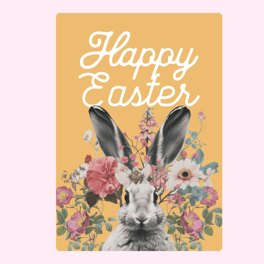 Happy Easter bunny with flowers, image 35