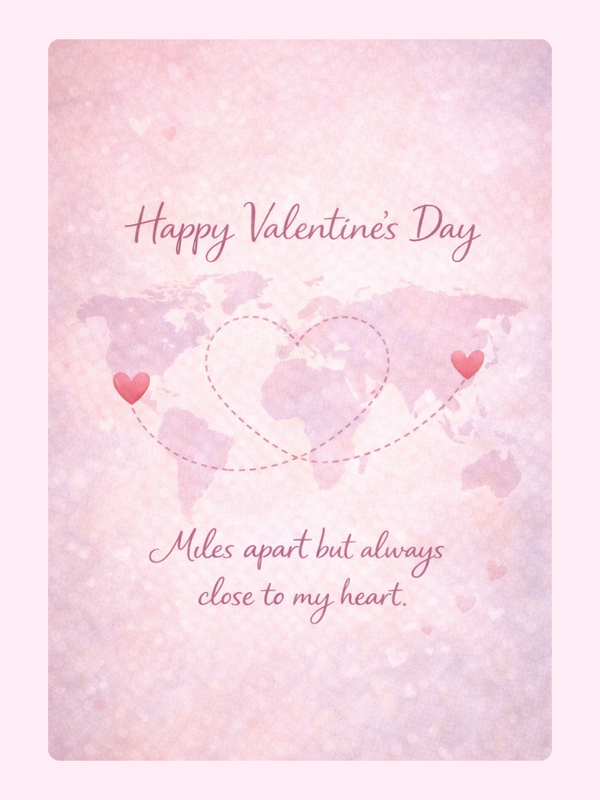 Miles Apart Close To My Heart Cake Card, for a partner