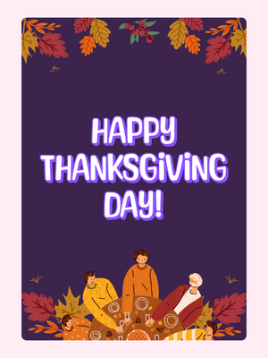 Happy Thanksgiving Day - Purple