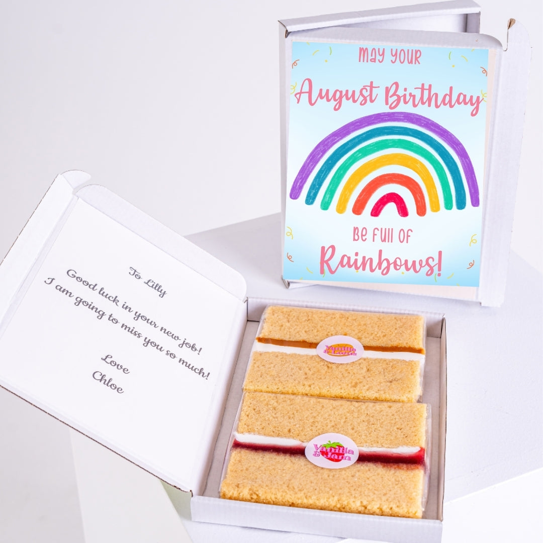 Vanilla sponge slices in gift box
