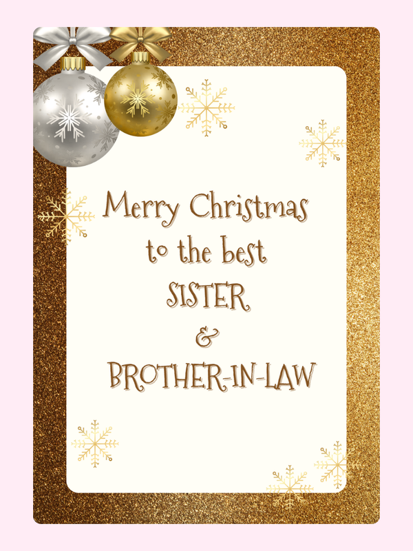 Christmas card for sister and brother-in-law