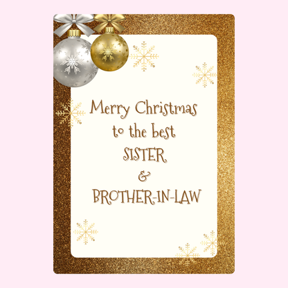 Christmas card for sister and brother-in-law