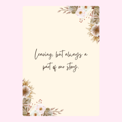 Leaving, but always a part of our story - 36