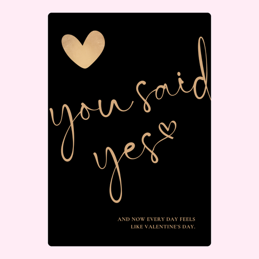 You said yes gold heart card