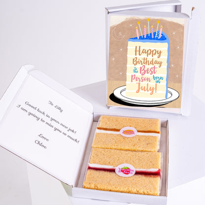 July birthday cake gift box.