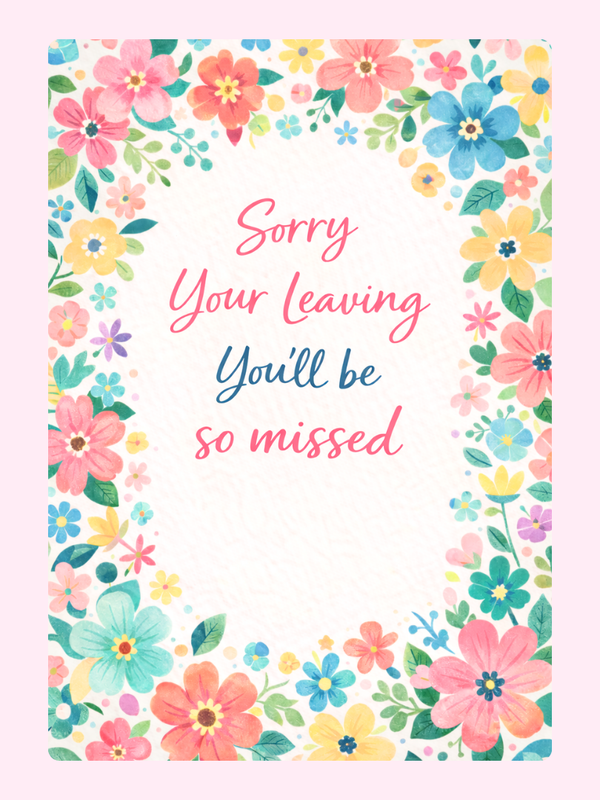 You'll Be So Missed Cake Card