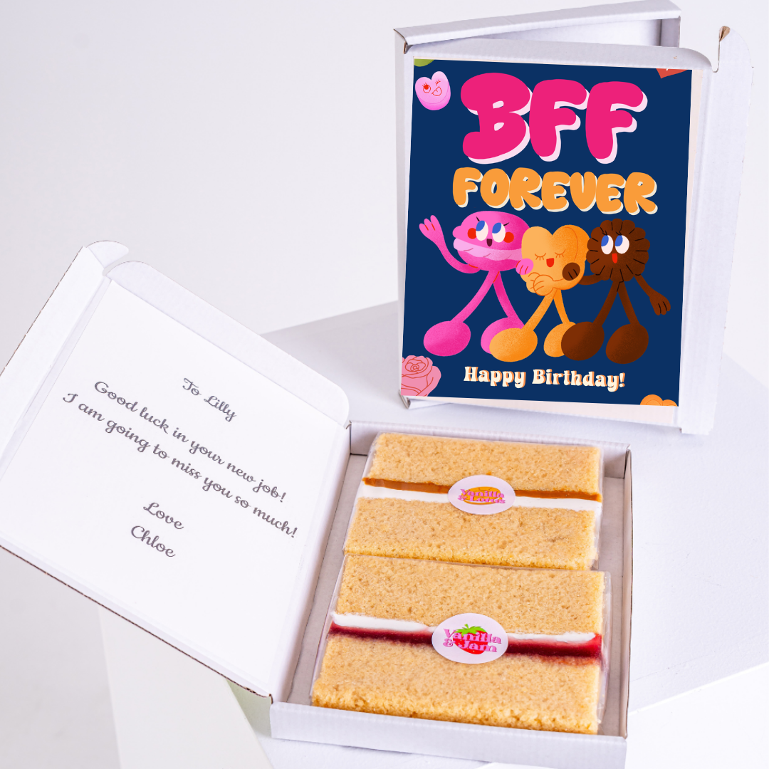 BFF birthday cake and card for Lilly, Good luck in your new job!