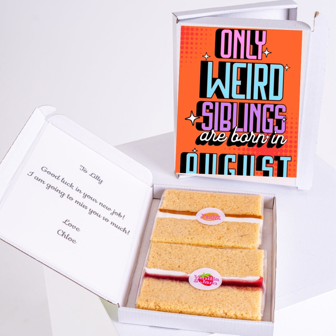 Vanilla sponge slices in gift box