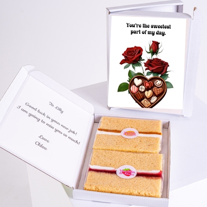 Farewell gift box with cake & card You're the sweetest part of my day.