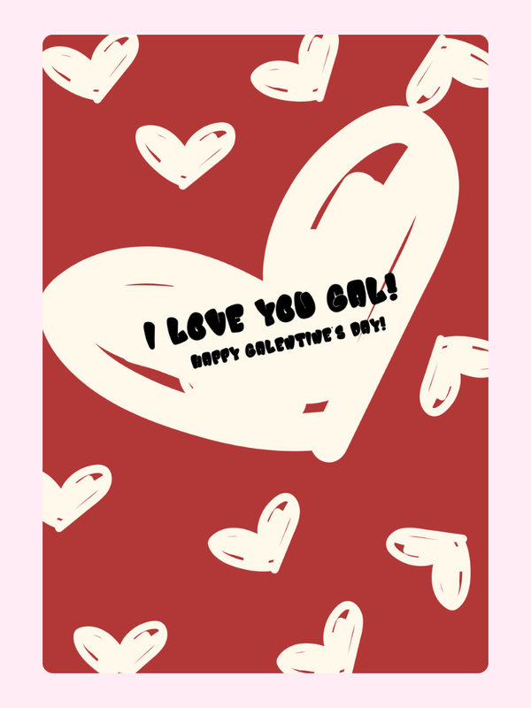 Happy Galentine Day19 Cake Card, for kids