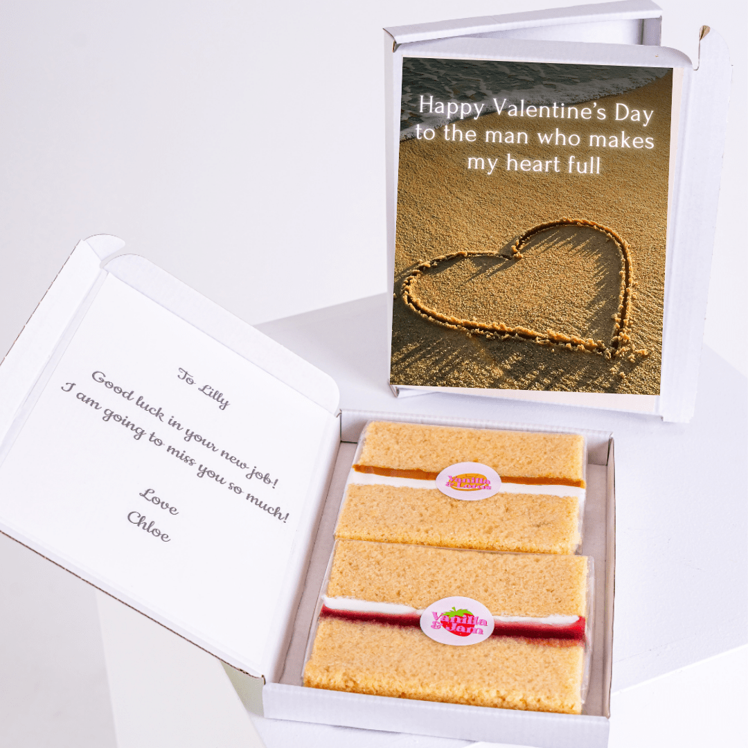Valentine's Day gift with cake and message To Lilly