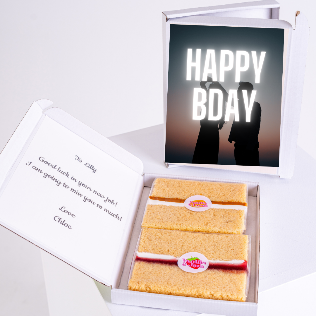 Happy Bday cake gift box for Lilly, Good luck in your new job!