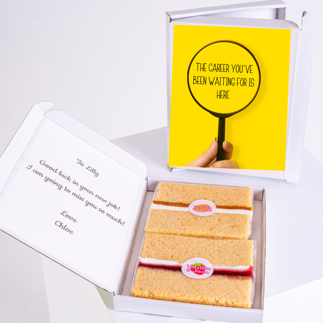 Farewell cake gift for Lilly with Career Waiting message