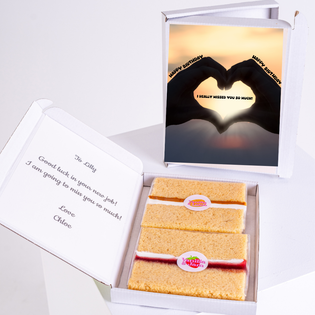 Farewell cake gift for Lilly with a heartfelt card.