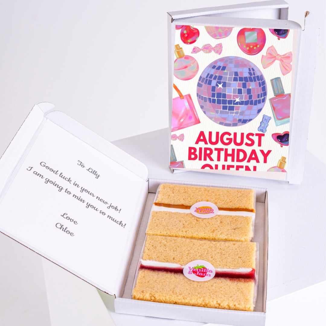 Vanilla sponge slices in gift box