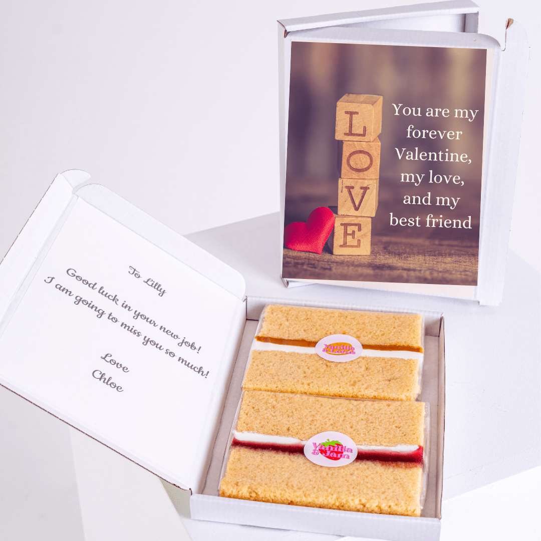 Gift box with cake and Love message for Lilly.