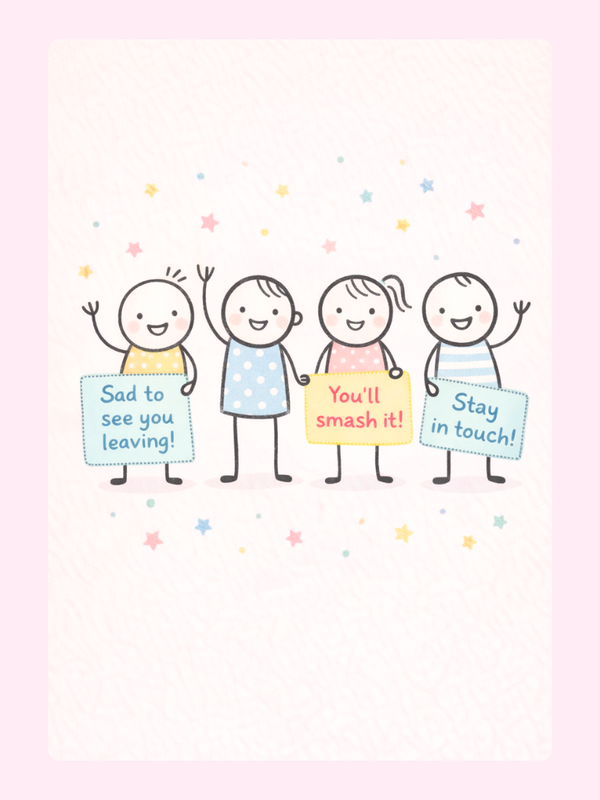 Sad To See You Leaving Signs Cake Card