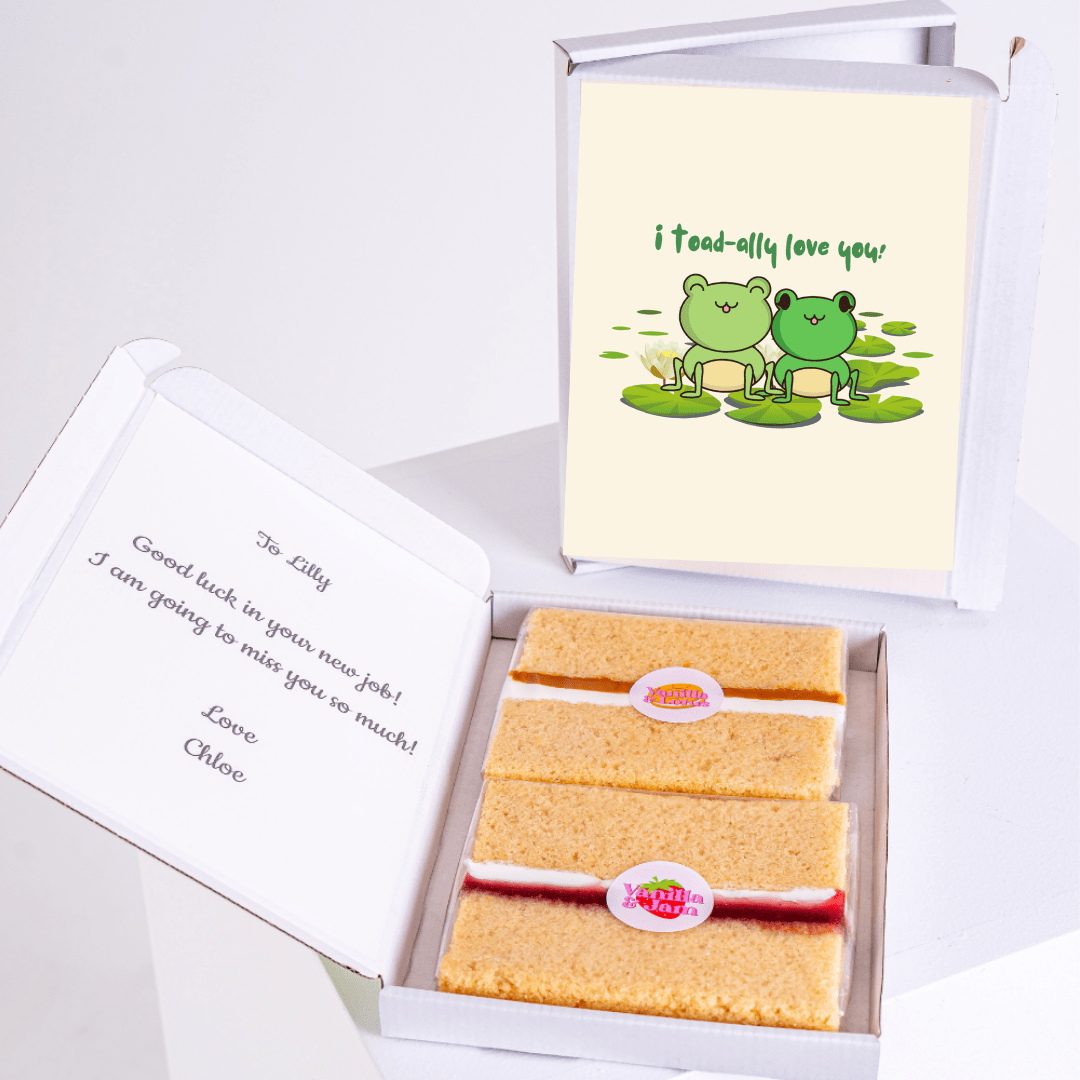 Cake gift for Lilly with I toad-ally love you card.