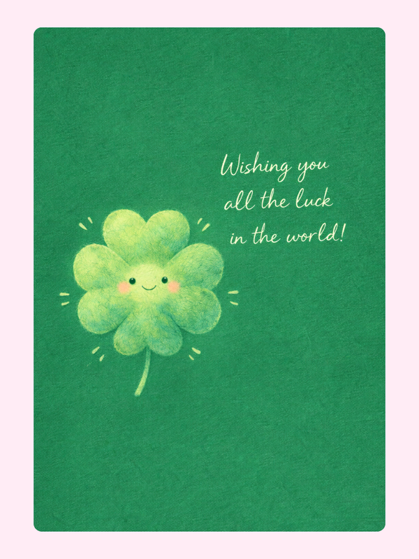 Lucky Clover Wishing You Luck Cake Card